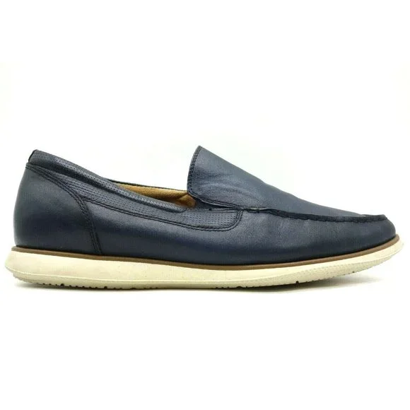 Florsheim Navy Blue Textured Leather Slip-On Loafers size 11 D Florsheim Casual Loafers & Slip-On for Men for sale | eBay main image 2